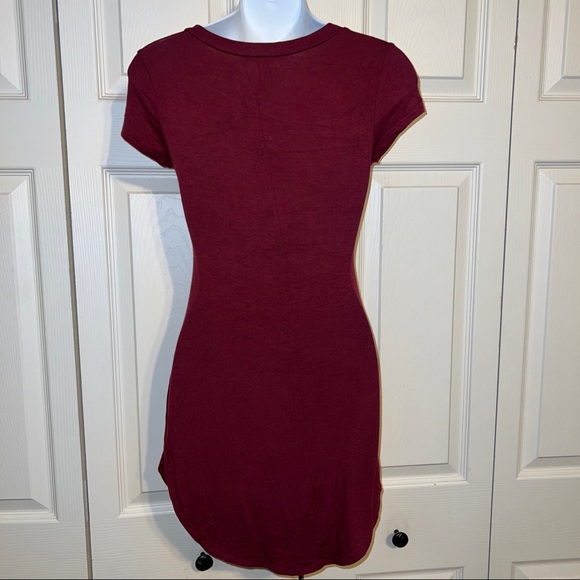 Wine color mini dress S - Picture 6 of 13